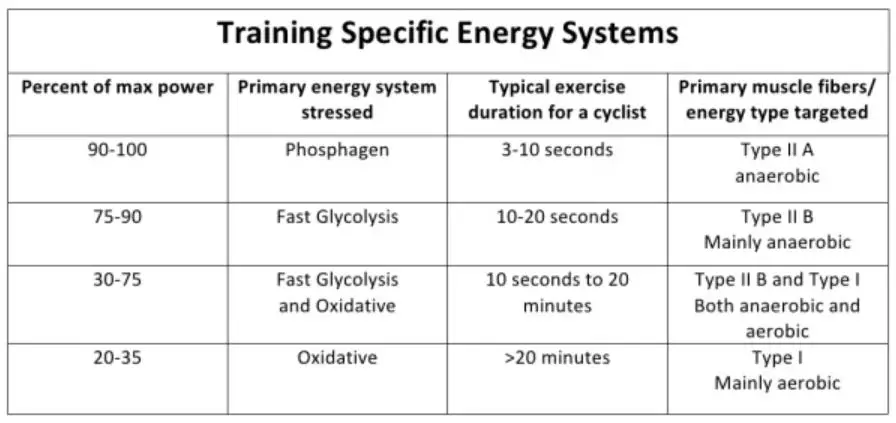 Training Specific Energy Systems