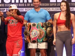 Hot Boxer Sandy Ryan Dazzles At Weigh In Vs Jessica McCaskill